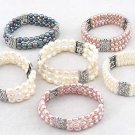 6 PCS Charmer Perle Argent Bracelets