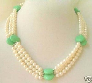 Noblest natural  white pearl with turquoise necklace