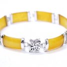 Charing honey yellow jade silver bracelet