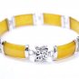 Charing honey yellow jade silver bracelet
