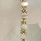 Rare white opal jade link bracelet jewelry