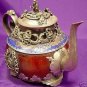 Tibetan old red jade porcelain Silver monkey teapot