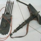 Costful old Tibetan leather bow and arrow