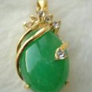 Excellent green jade emerald pendant necklace