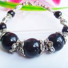 STUNNING STYLE Tibetan Silver Black Agate Bracelet