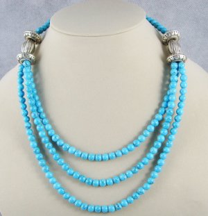 Graceful Tibetan Silver Turquoise Necklace