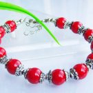 Charming Tibetan Silver Red Coral Bracelet
