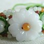 Delicate White Flower Shape Jade Bracelet