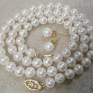 Rare Genuine white water pearl necklace and earring