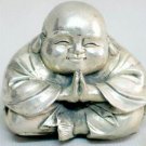 Tibet old silver happy buddha statue bless you