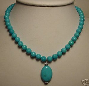 Beautiful turquoise beads necklace pendant