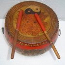 Stunning Tibetan Painting Dragon Leather Round Drum