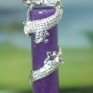 Stunning 925 silver jade inlay dragon pendant