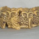 RARE Bone carve " owls " bracelet