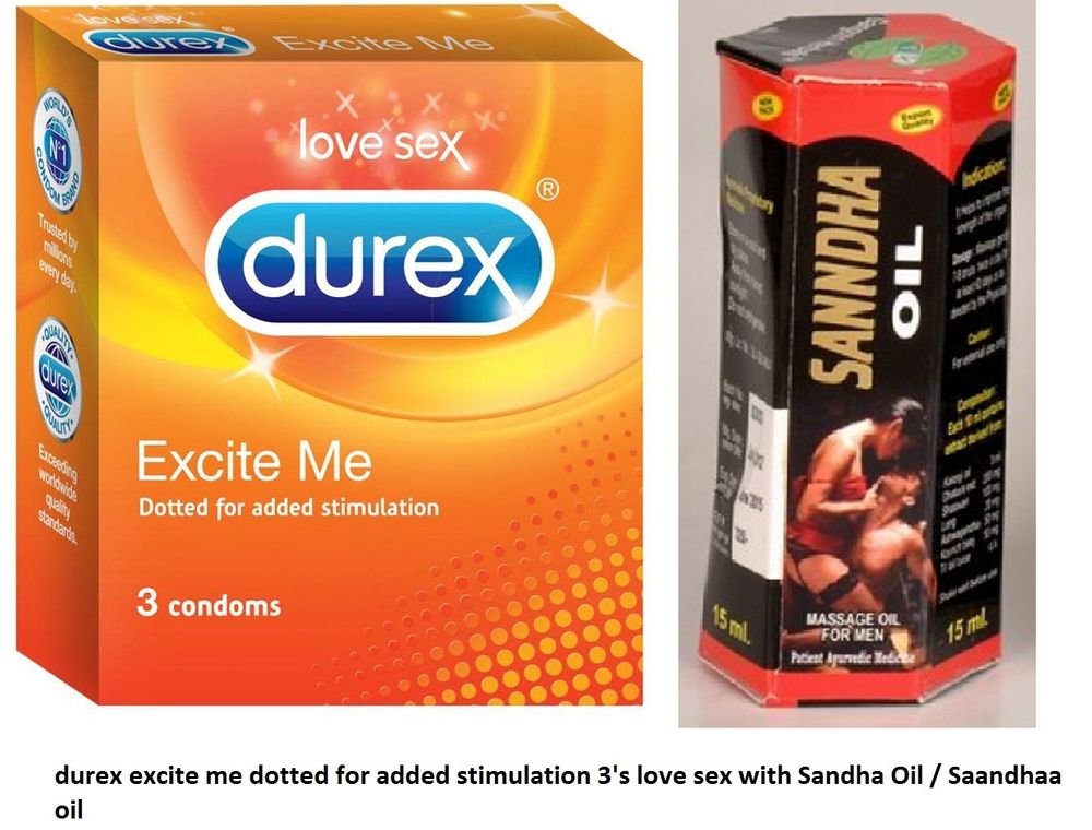 Durex Dotted Condom 3's+ 1Sandha Oil Male Enhancement 100 Herbal