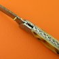 100% Handmade Damascus Steel Flamed Camel Bone Handle Liner Lock Folding Knife FS549BE-2