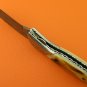 100% Handmade Damascus Steel Flamed Camel Bone Handle Liner Lock Folding Knife FS549BE-2