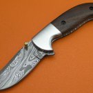 100% Handmade Damascus Steel Rose Wood Handle Liner Lock Folding Knife FS543C-11
