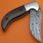 100% Handmade Damascus Steel Rose Wood Handle Liner Lock Folding Knife FS543C-11
