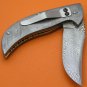 100% Handmade Full Damascus Steel Liner Lock Belt Clip Folding Knife FS546ZBC-2