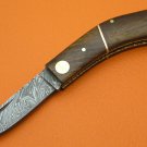 100% Handmade Damascus Steel Rosewood Handle Slip Joint Folding Knife FS465C-2