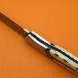 100% Handmade Large Damascus Steel Flamed Camel Bone Horn Handle Liner Lock Folding Knife FS469BD-2