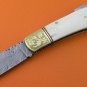 Limited Edition Large Damascus Steel Camel Bone Handle Lock Back Folding Knife LE852B-2