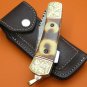 Limited Edition Large Damascus Steel Flamed Camel Bone Handle Lock Back Folding Knife LE852BE-2