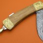 100% Handmade Damascus Steel Olive Wood Handle Back Lock Folding Knife FS482D-2