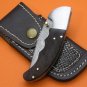 100% Handmade Damascus Burl Wood Handle Liner Lock Folding Knife FS489E-2