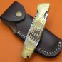 100% Handmade Limited Edition Damascus Steel Jigged Flamed Bone Back Lock Folding Knife LE856BF-10
