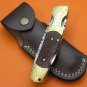 100% Handmade Limited Edition Damascus Steel Burl Wood Handle Back Lock Folding Knife LE856E-3