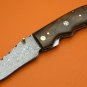 100% Handmade Large Damascus Steel Rosewood Liner Lock Folding Knife FS494C-4