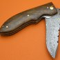 100% Handmade Large Damascus Steel Rosewood Liner Lock Folding Knife FS494C-4