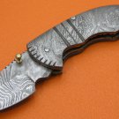 100% Handmade & Forged Sana Cutlery Full Damascus Steel Liner Lock Pocket Folding Knife FS149Z-7