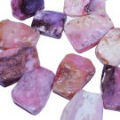 natural pink peruvian opal freeform Flat Slab Top Drilled gemstone beads 8pc