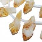 Freeform Citrine Crystal Nugget Top Drilled Rough Gemstone Beads 5pc