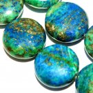 14mm blue coin chrysocolla gemstone loose beads