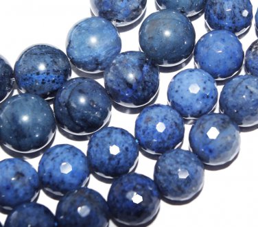 Faceted (NO) Blue Dumortierite Round Beads gemstone 4mm 6mm 8mm 10mm 12mm