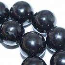 14mm Jet  Round Gemstone Loose Beads