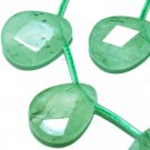 16mm natural prehnite faceted flat drop gemstone loose beads