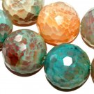 14mm Faceted Round Agate Rainbow Gemstone Loose Beads