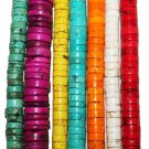 4x2mm , 5x3mm, 6x3mm, 8x4mm ,10x5mm Turquoise Heishi Loose Bead15" Mixed 6 Color