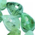 18mm natural prehnite faceted drop gemstone loose beads