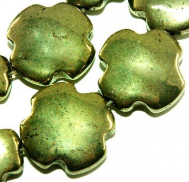 15mm pyrit pyrite cross natural gemstone beads