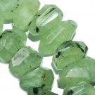 Freesize Natural Prehnite Freeform Faceted gemstone Jewelry Bead 8inch