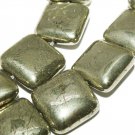 14mm Pyrite Square Gemstone Loose Beads