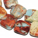 14mm Natural Square Serpentine Stone Loose Bead 12pc