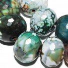 16mm Abacus Fire Faceted Agate Roundel Gemstone Loose Bead
