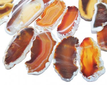 Freesize Slab Flat White Coffee Red Agate Top Drilled Gemstone Pendant Beads